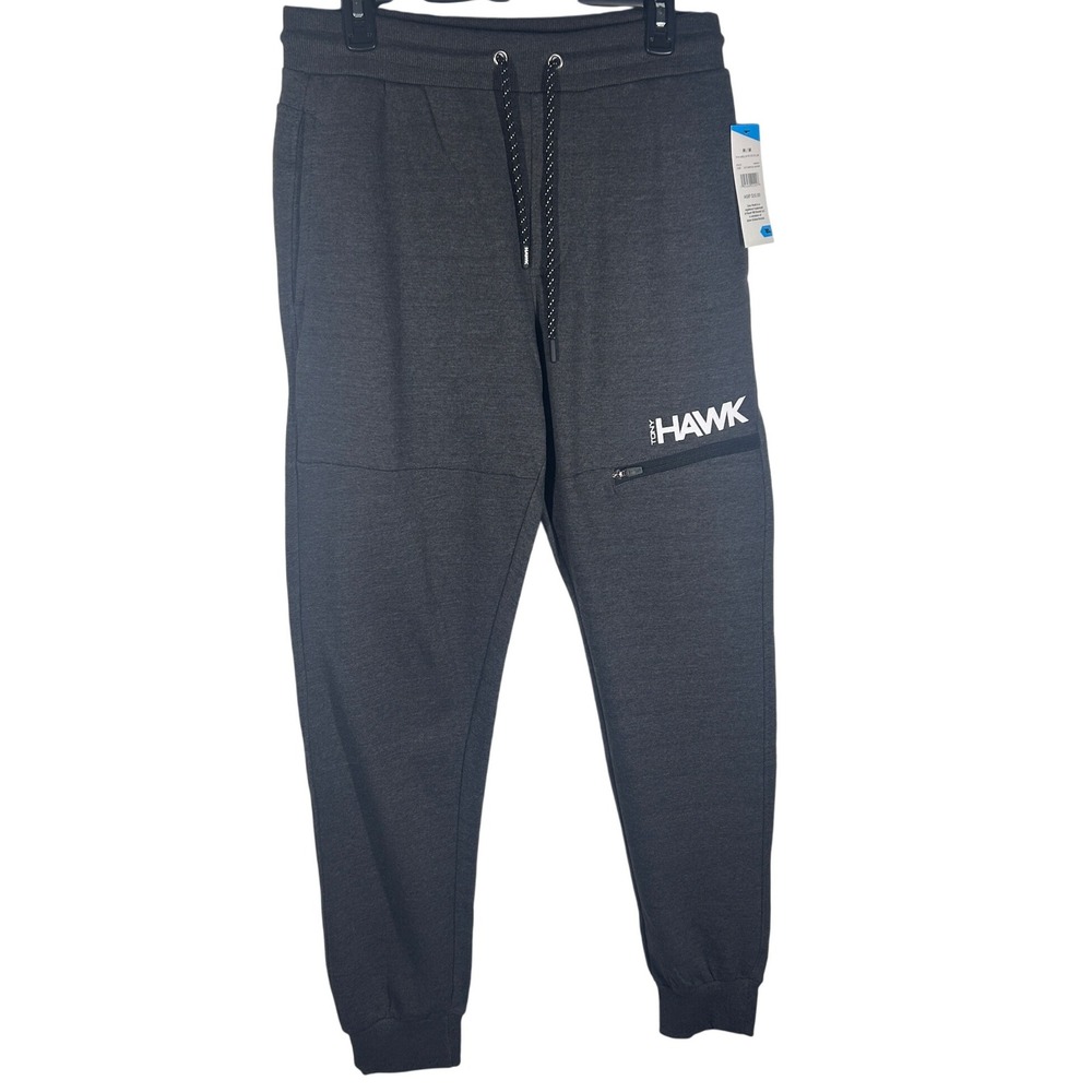 Tony Hawk Mens M/M Charcoal Heather‎ Cargo Zip Pocket Jogger Pants NEW